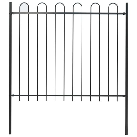 Clôture de jardin BOXTEL avec arceau supérieur en acier 181 x 150 cm noir 648089648089