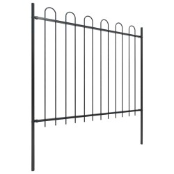 Clôture de jardin BOXTEL avec arceau supérieur en acier 181 x 150 cm noir 648089648089
