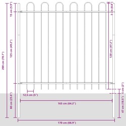 Clôture de jardin BOXTEL avec arceau supérieur en acier 181 x 150 cm noir 648089648089