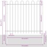 Clôture de jardin BOXTEL avec arceau supérieur en acier 181 x 150 cm noir 648089648089