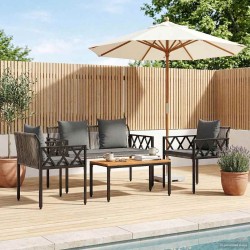 Ensemble de meubles d'extérieur 4 pcs Gris et Gris foncé 648093648093