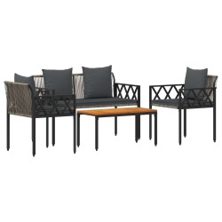 Ensemble de meubles d'extérieur 4 pcs Gris et Gris foncé 648093648093