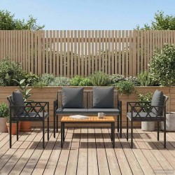 Ensemble de meubles d'extérieur 4 pcs Gris et Gris foncé 648093648093