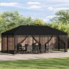 Gazebo avec murs latéraux 6 x 3 m Noir Polyester et Acier 190 648115648115