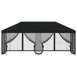 Gazebo avec murs latéraux 6 x 3 m Noir Polyester et Acier 190 648115648115