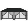 Gazebo avec murs latéraux 6 x 3 m Noir Polyester et Acier 190 648115648115