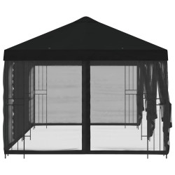 Gazebo avec murs latéraux 6 x 3 m Noir Polyester et Acier 190 648115648115