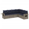 Ensemble de canapé de jardin 6 pcs avec coussins gris résine tressée 648136648136