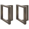 Pieds de table basse en T, 2 pièces, noir, 50 x 25 x (42-43) cm, acier 648143648143