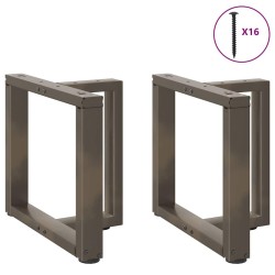 Pieds de table basse en T, 2 pièces, noir, 50 x 25 x (42-43) cm, acier 648143648143