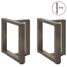 Pieds de table basse en T, 2 pièces, noir, 50 x 25 x (42-43) cm, acier 648143648143