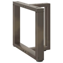 Pieds de table basse en T, 2 pièces, noir, 50 x 25 x (42-43) cm, acier 648143648143