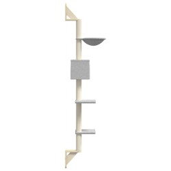 Arbre à chat mural avec griffoir gris clair 187 cm 648155648155