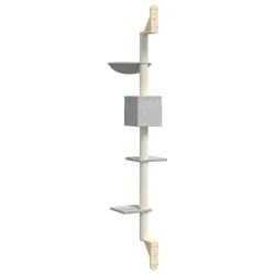 Arbre à chat mural avec griffoir gris clair 187 cm 648155648155