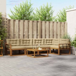 Ensemble de canapés d'extérieur 6 pcs Naturel et Beige 648161648161