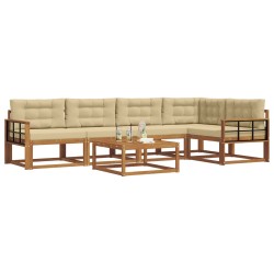 Ensemble de canapés d'extérieur 6 pcs Naturel et Beige 648161648161