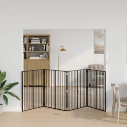 Porte pour chien 4 pcs Noir 100 x 100 cm Acier galvanisé 648163648163
