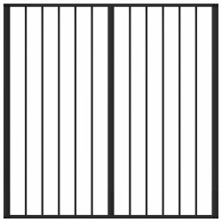 Porte pour chien 4 pcs Noir 100 x 100 cm Acier galvanisé 648163648163