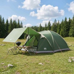 Tente Cabane avec toit Vert 8 personnes Polyester et Acier 648171648171