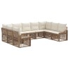 Ensemble de canapé de jardin 9 pcs Beige polyrotin 648173648173