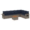 Ensemble de canapé de jardin 8 pcs avec coussins gris résine tressée 648180648180
