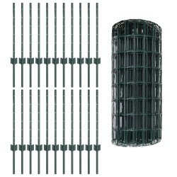 Clôture Euro avec poteau 50 x 0,6 m Acier recouvert de PVC Vert 648181648181