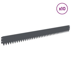 Bordure de Pelouse 10 pcs 103 x 10 cm Acier Anthracite 648187648187