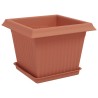 Pots de plantes 24 pcs Rouge brique 23 x 23 x 17,5 cm Plastique 648190648190