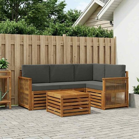 Ensemble de canapés d'extérieur 5 pcs Naturel et Anthracite 648194648194