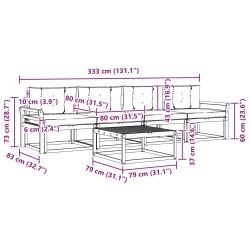 Ensemble de canapés d'extérieur 4 pcs Blanc et crème 648203648203