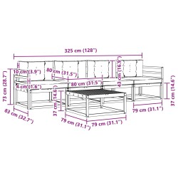 Ensemble de canapés d'extérieur 4 pcs Blanc et crème 648214648214