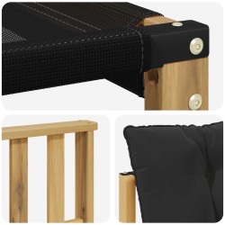Ensemble de canapés d'extérieur 3 pcs Blanc et noir 648218648218