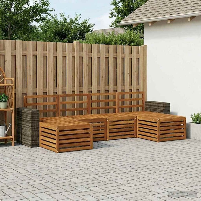 Ensembles de canapés 6 pcs Naturel Bois d'Acacia Massif 648219648219