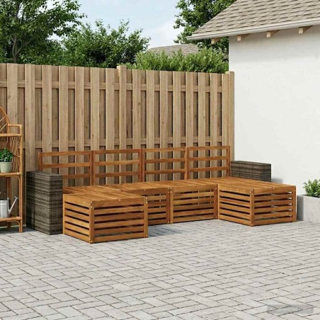 Ensembles de canapés 6 pcs Naturel Bois d'Acacia Massif 648219648219