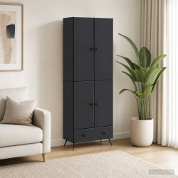 Ensemble de Meubles 2 pcs Noir Bois d'ingénierie 648222648222