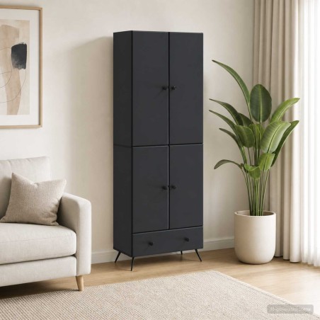 Ensemble de Meubles 2 pcs Noir Bois d'ingénierie 648222648222