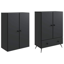 Ensemble de Meubles 2 pcs Noir Bois d'ingénierie 648222648222