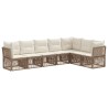 Ensemble de canapé de jardin 7 pcs Beige polyrotin 648225648225