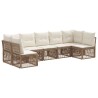 Ensemble de canapé de jardin 7 pcs Beige polyrotin 648226648226