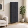 Ensemble de Meubles 2 pcs Noir Bois d'ingénierie 648229648229