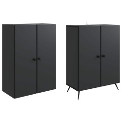Ensemble de Meubles 2 pcs Noir Bois d'ingénierie 648229648229