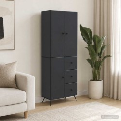 Ensemble de Meubles 2 pcs Noir Bois d'ingénierie 648230648230