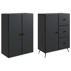 Ensemble de Meubles 2 pcs Noir Bois d'ingénierie 648230648230