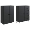 Ensemble de Meubles 2 pcs Noir Bois d'ingénierie 648230648230