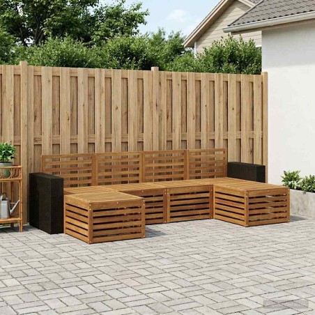 Ensembles de canapés 6 pcs Naturel Bois d'Acacia Massif 648231648231