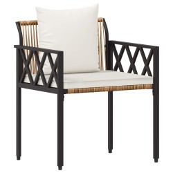 Ensemble de meubles d'extérieur 4 pcs Marron et crème blanche 648238648238