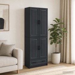 Ensemble de Meubles 2 pcs Noir Bois d'ingénierie 648239648239