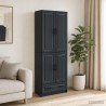 Ensemble de Meubles 2 pcs Noir Bois d'ingénierie 648239648239