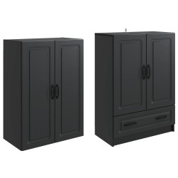 Ensemble de Meubles 2 pcs Noir Bois d'ingénierie 648239648239