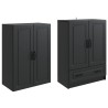 Ensemble de Meubles 2 pcs Noir Bois d'ingénierie 648239648239